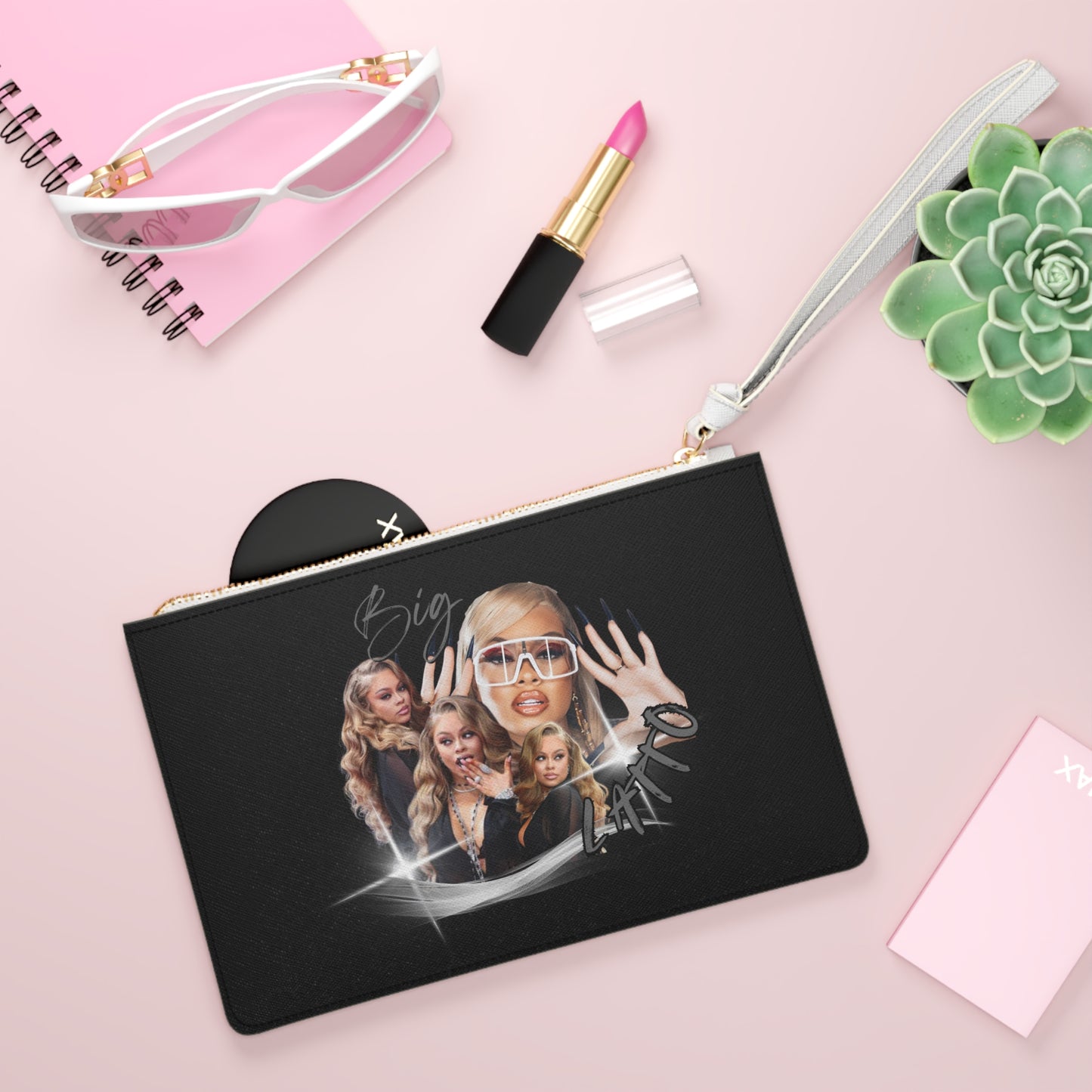 Big Latt0 Graphic Clutch Bag for Trendy Fashion Lovers