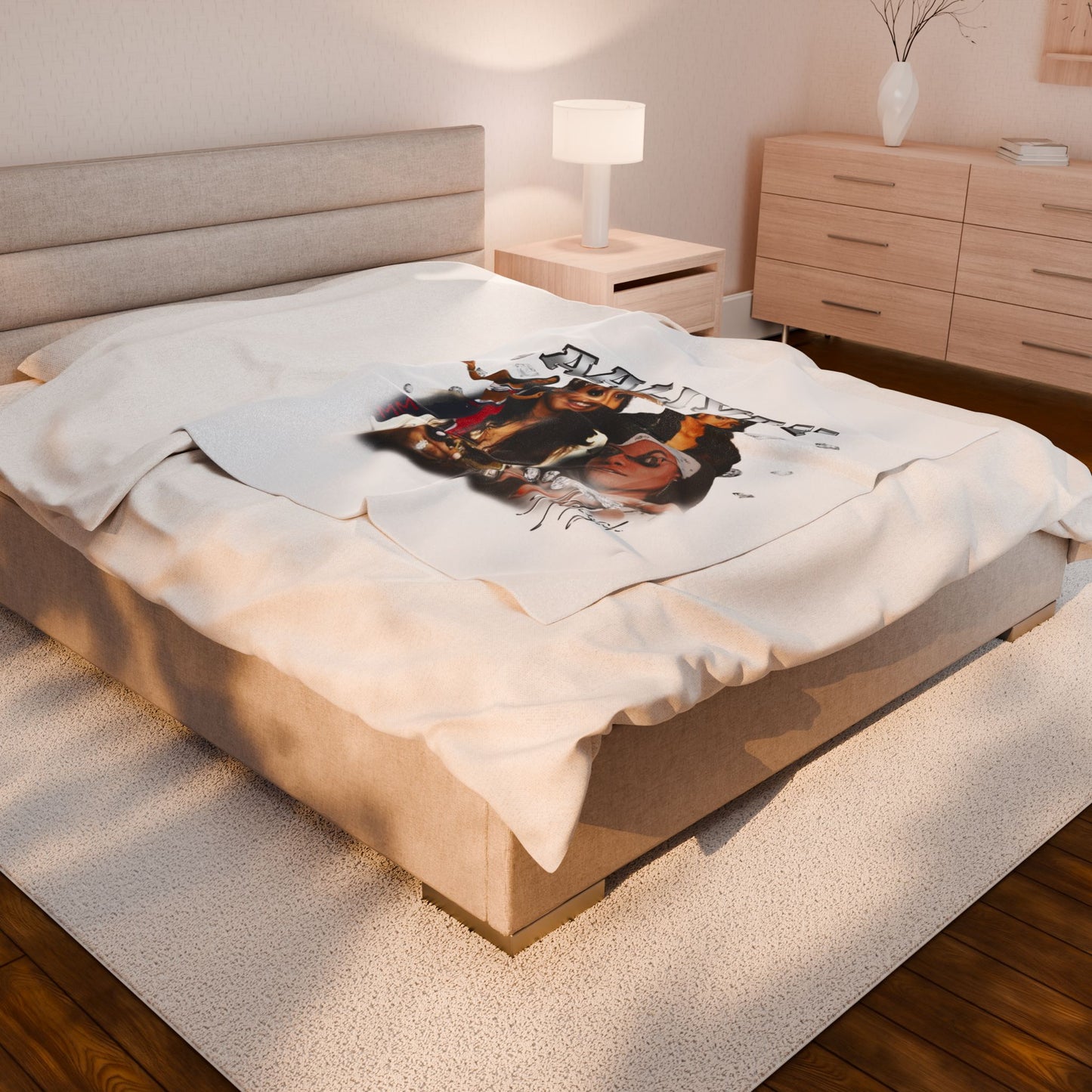 Aaliyah Inspired Velveteen Plush Blanket | Cozy Throw for Fans | Vintage Aesthetic
