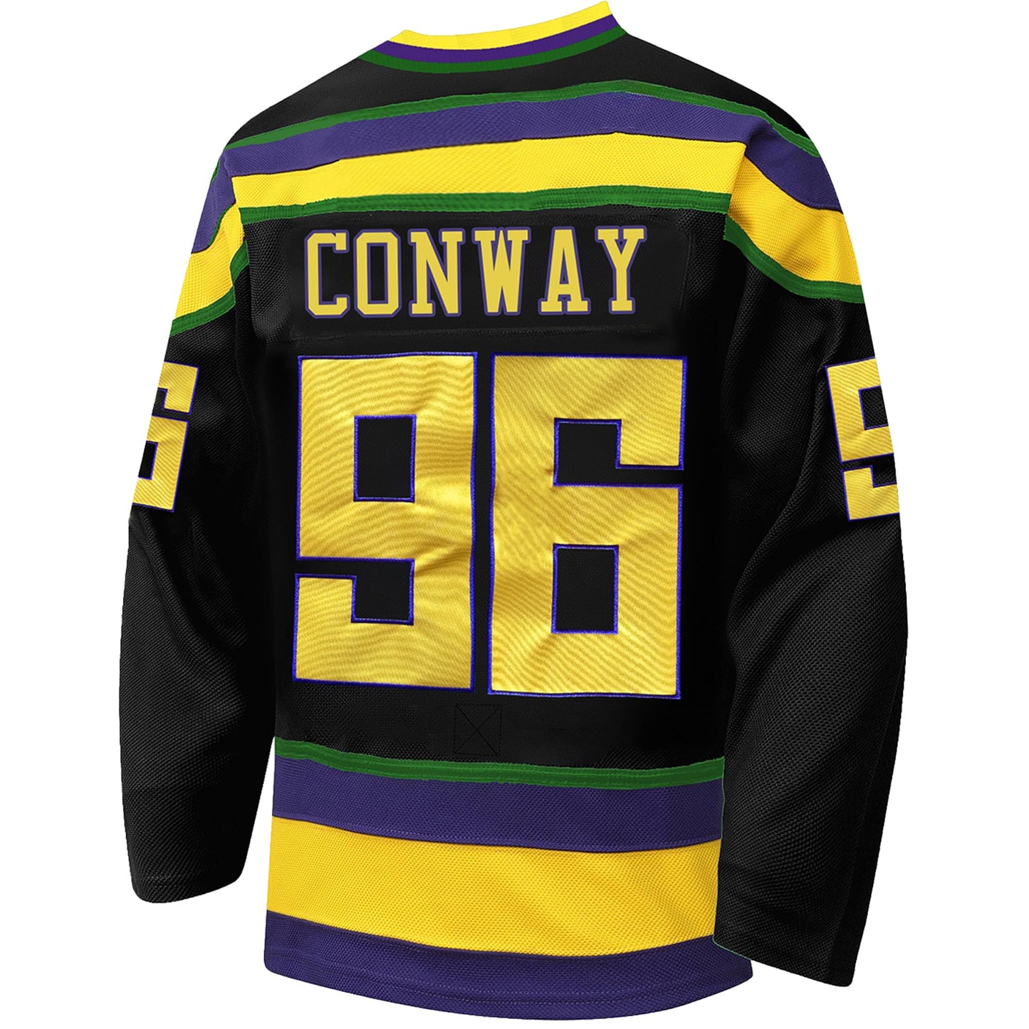 Tocament Mighty Ducks Ice Hockey Jersey #96 Charlie Conway,90s Movie Hockey Jersey for Men and Women(Black-96,Small)