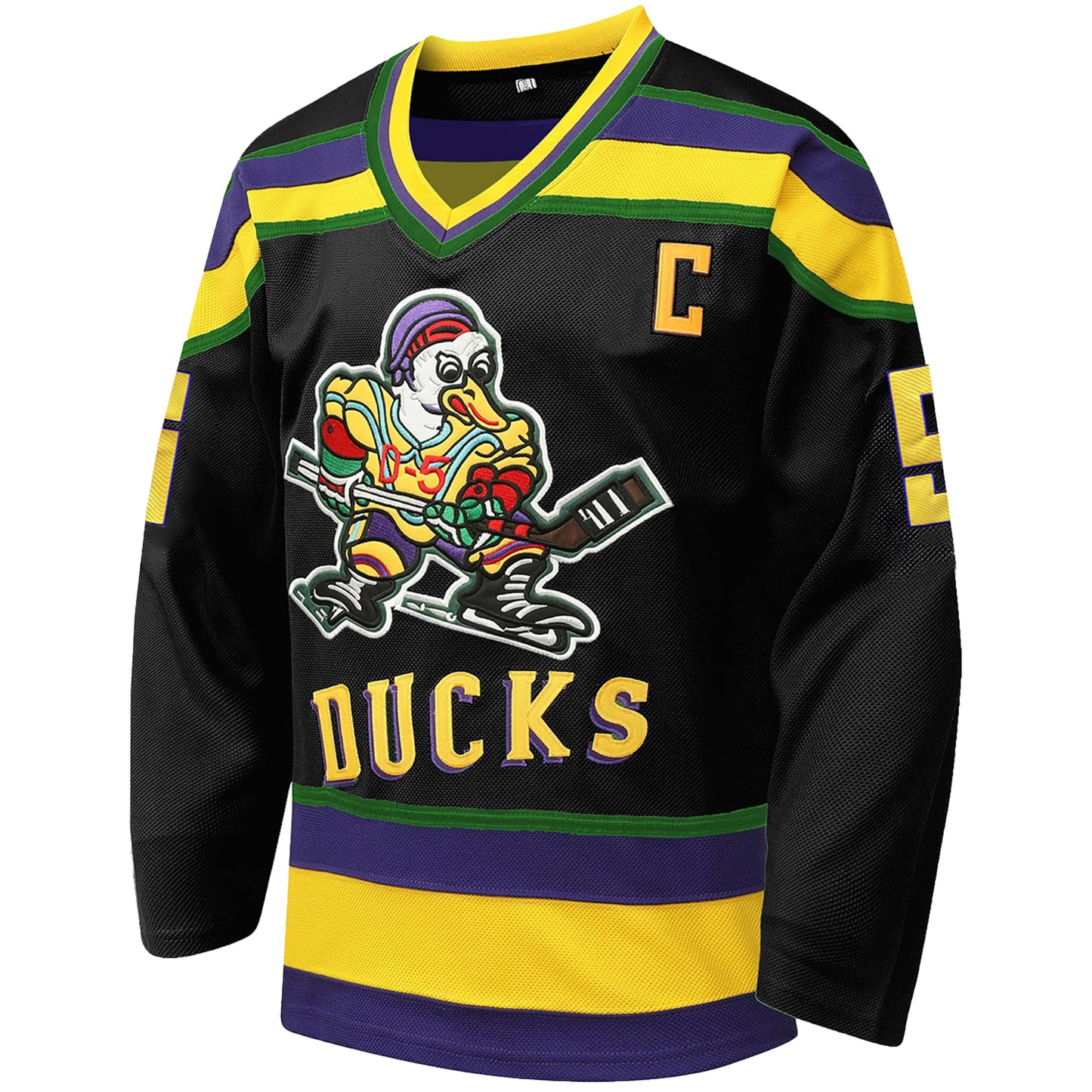 Tocament Mighty Ducks Ice Hockey Jersey #96 Charlie Conway,90s Movie Hockey Jersey for Men and Women(Black-96,Small)