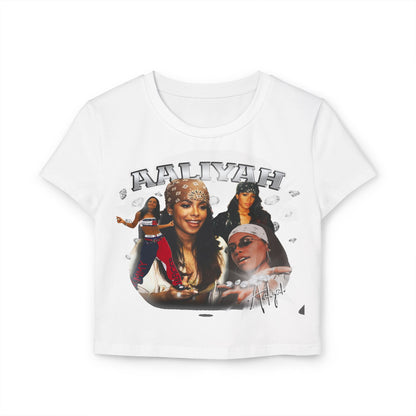Aaliyah Graphic Baby Tee - Vintage Vibe Women's T-Shirt