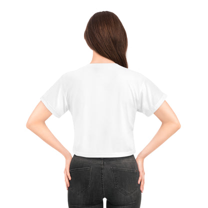 Empowering Crop Tee - "She Stands on Business" - Feminine Statement Top for Confident Women