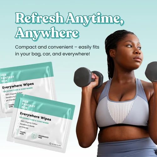 Her Fantasy Box | Everywhere Wipes – 100% Organic Cotton, Gentle & Refreshing, pH-Balanced, Fragrance-Free, Plant-Powered for Body, Face & Intimate Areas, Ideal for Sensitive Skin - 1 Pack, 15 Wipes