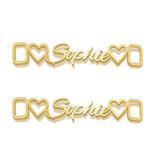 Zloris 2Pcs Personalized Shoe Charms for Sneakers Shoelace Charms Stainless Steel Decorations Accessories for Men Women