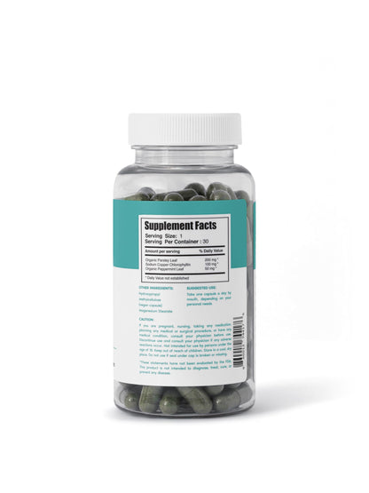 Her Fantasy Box | Body Magic Chlorophyll Capsules - 30 Vegan Capsules for Detox, Digestion, Gut Health, Skin Support, and Oily Skin - Natural Energy Booster