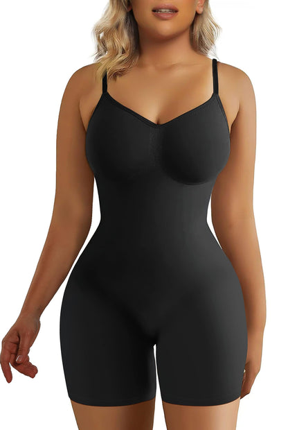 SHAPERX Women's Shapewear Bodysuit Tummy Control Body Shaper Seamless Sculpting Snatched Waist Body Suit,SZ5218-2-Black-2XL/3XL(One piece)