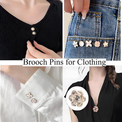 72Pcs Junk Socks Charms Kit, Gold Brooches and Pins for Women,Pearl and Rhinestone Sock Charms with Safety Pins, DIY Accessories for Decorating and Personalizing Socks Clothes Hats Shoes Scarf Shawl