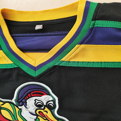Tocament Mighty Ducks Ice Hockey Jersey #96 Charlie Conway,90s Movie Hockey Jersey for Men and Women(Black-96,Small)