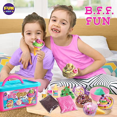 Gift Butter Slime Kit for Girls 10-12, FunKidz Ice Cream Fluffy Slime Making Kit Ages 8-12 Kids Slime Toys Ideal Birthday Party Present