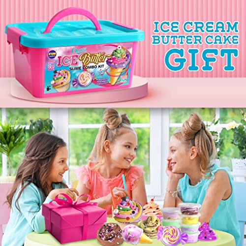 Gift Butter Slime Kit for Girls 10-12, FunKidz Ice Cream Fluffy Slime Making Kit Ages 8-12 Kids Slime Toys Ideal Birthday Party Present